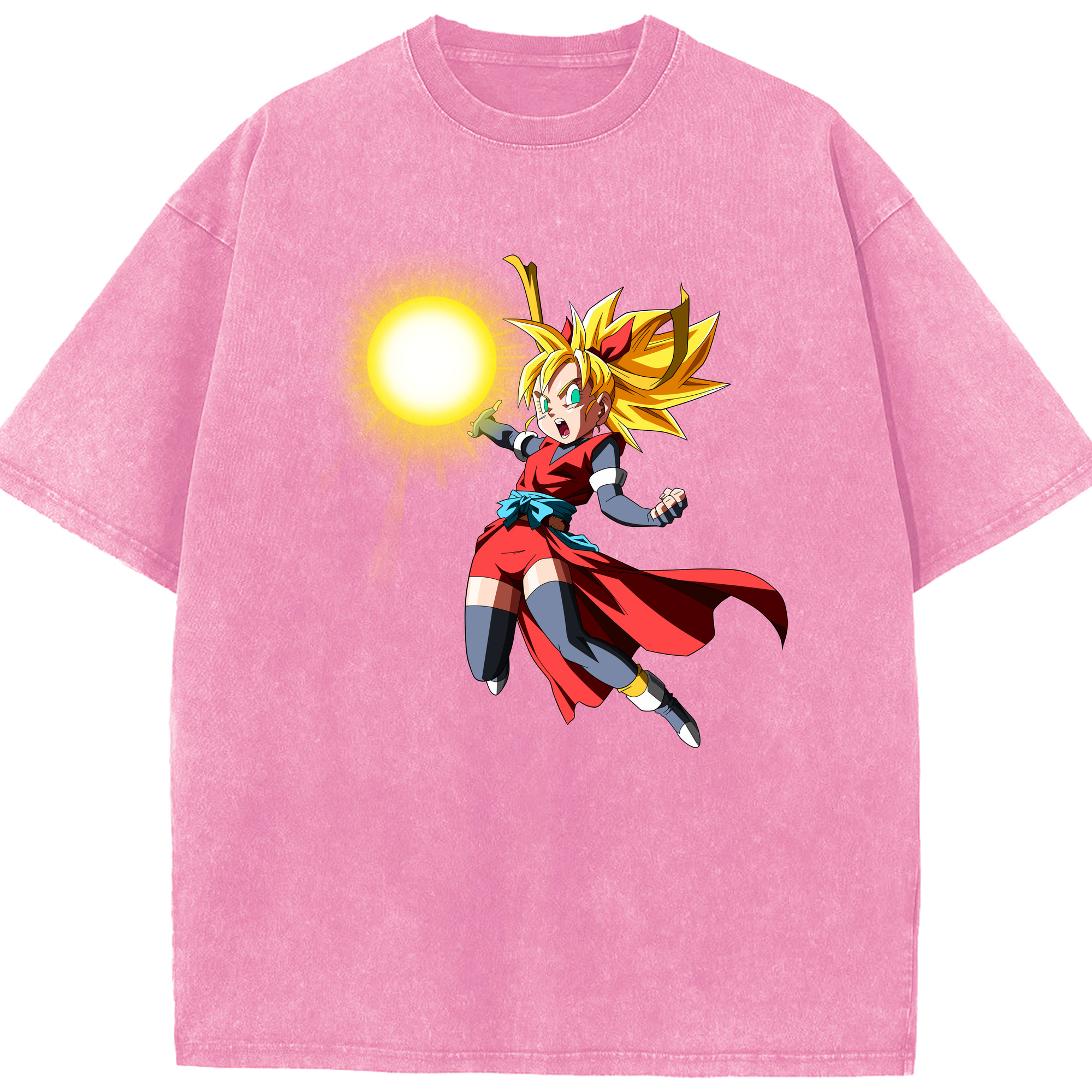 （画像用） ドラゴンボール カリフラ DRAGON BALL Caulifla 綿100% ヴィンテージ風 半袖Tシャツ（フロントプリント）